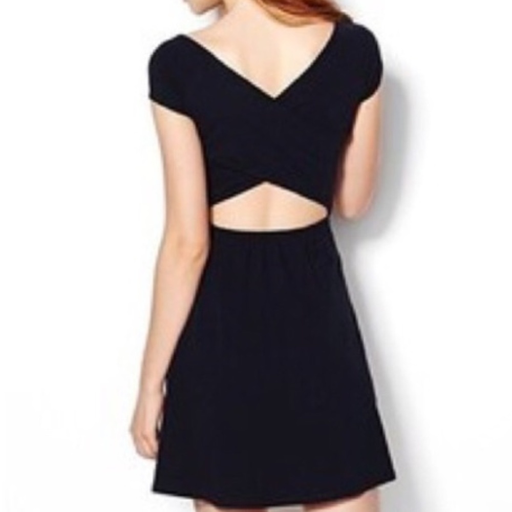 GARAGE velvet black back cutout dress Size L